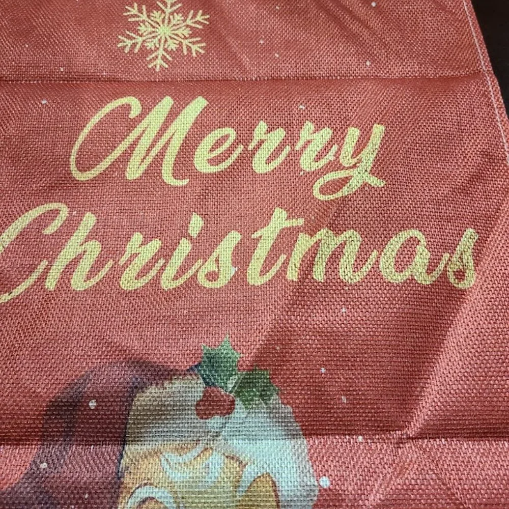 Christmas Table Runner Red Santa Decor Holiday Decoration Decorative Cloth